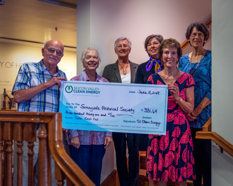 Solar Cash out check to Sunnyvale Historical Society