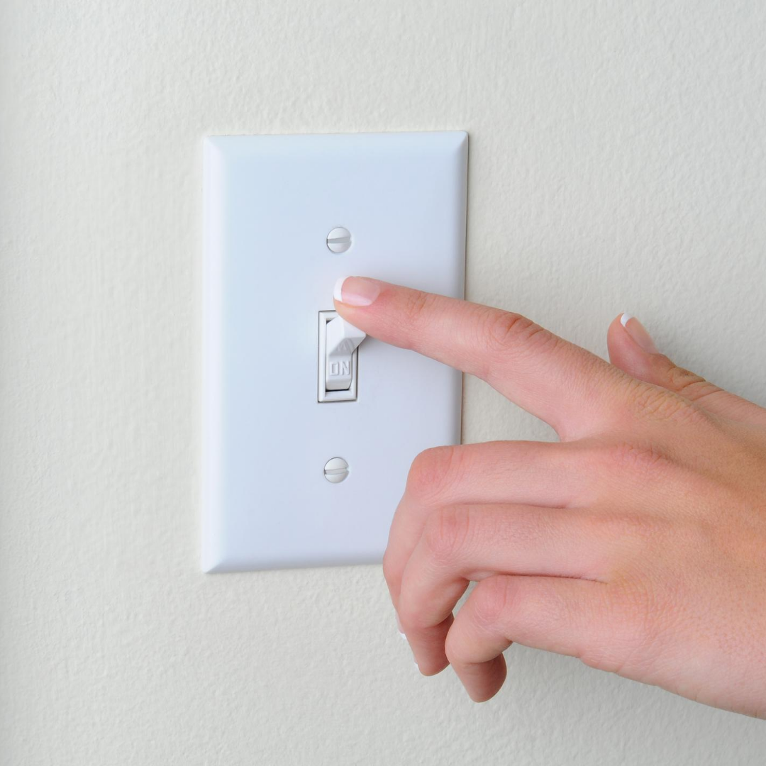 Flipping switch - turn off lights not in use to to conserve energy