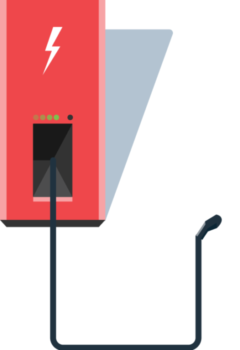 Illustration of an electric vehicle charger