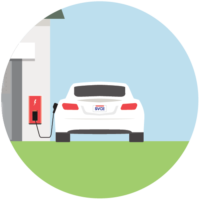 Illustration of an electric vehicle charging