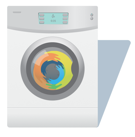 Illustration of an electric dryer appliance