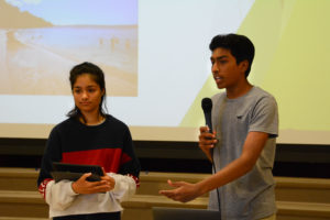 kaushik presenting at a school